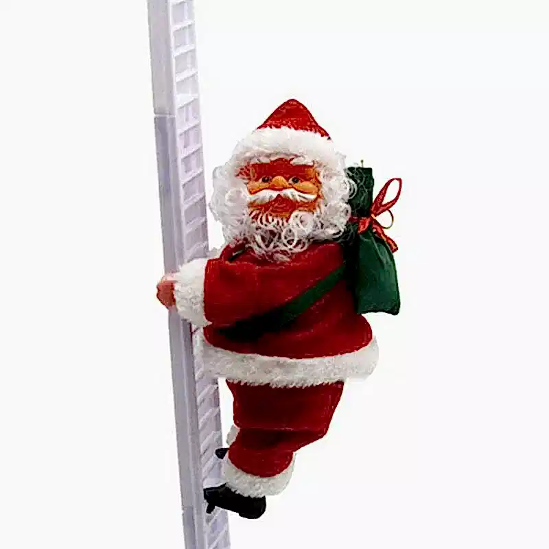 Santa Claus Escala Escalada Modelado Escalera Eléctrica