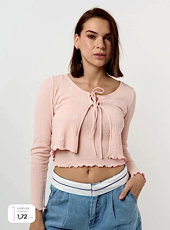 SWEATER INDEX BORDADO ROSA