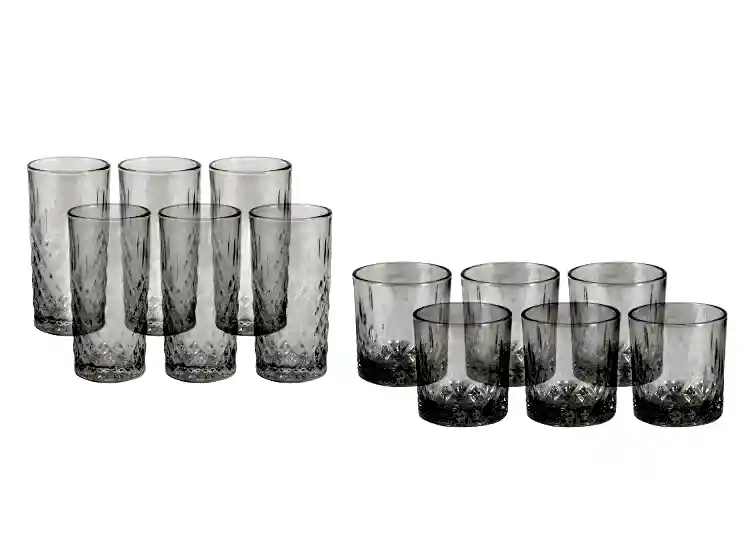 SET VASOS RIPLEY HOME ARI ALTOS Y BAJOS X12 y X10