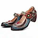 Zapatos de mujer sandalias de tacón Estilo Vintage de empalme ecocuero