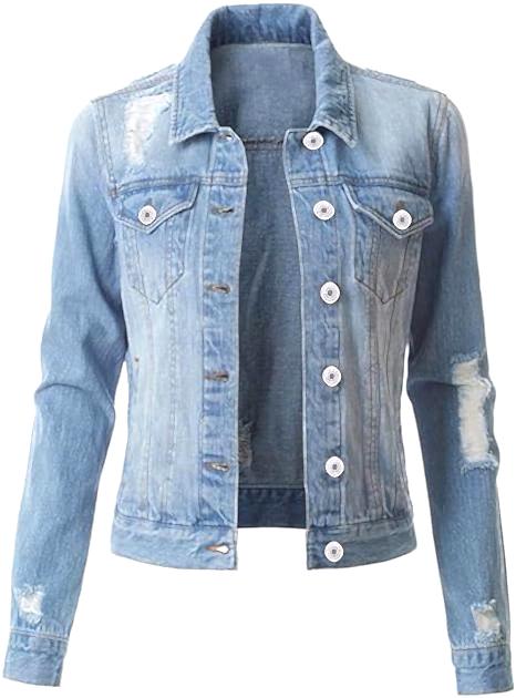 Chaqueta de denim mezclilla con brillantes - azul