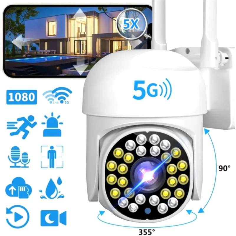 2nlf® cámaras de seguridad 28 leds hd cámara wifi exterior 5g