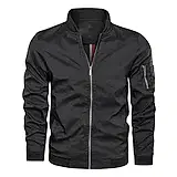 Chaqueta bomber de color sólido para hombre