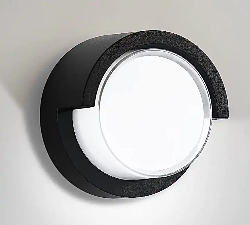 Aplique de Pared Exterior Circular Lámpara de Pared Blanco frío