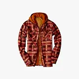 Chaqueta con capucha Plaid Loose