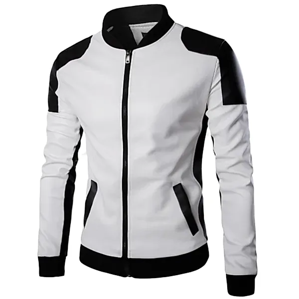 Chaqueta Hombre GNRC Cuero Sintético - Blanco