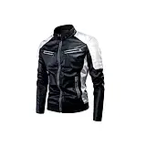 Chaqueta hombre cuero sintético combinada