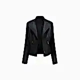 Chaqueta De EcoCuero De Las Mujeres Slim Abrigo Biker Traje