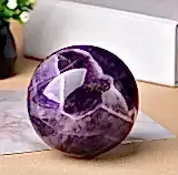 Bola Esfera Amatista 80mm Con Base Palo De Rosa/feng Shui