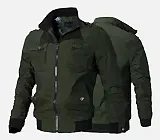 Chaqueta Hombre&nbsp; Cuello Pie Abrigo Urbano Clásico Múltiples Bolsillos