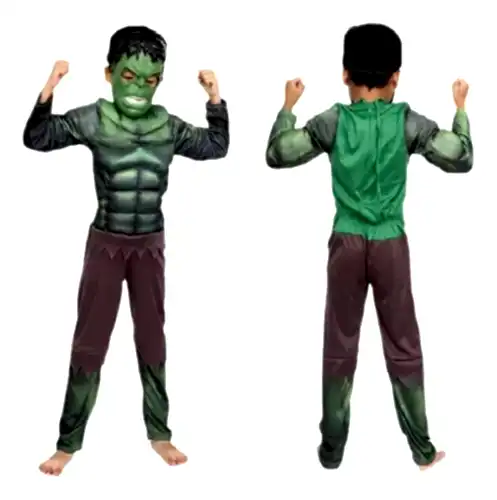 Disfraz Hulk Traje + Máscara Halloween Cosplay Niños