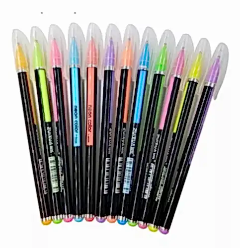 Lápices Gel Pastel Neón Set 12 Unidades 1,0mm