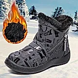 Botas de nieve impermeables para mujer, botines de felpa con alfabeto a la moda