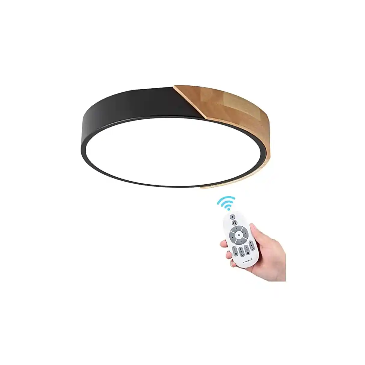 Led lámpara de techo madera 40cm diametro