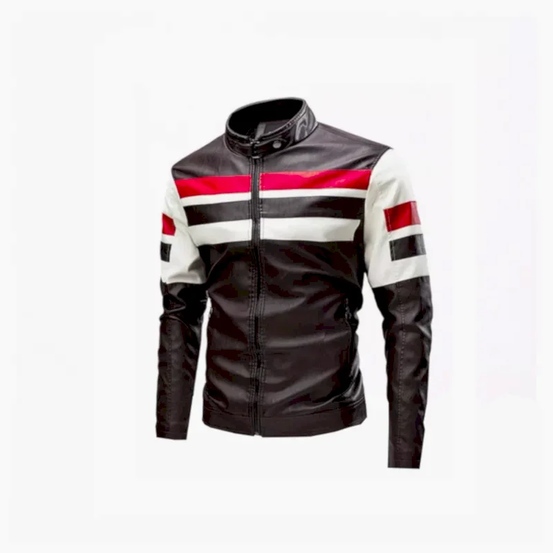 Chaqueta de ecocuero PU para Hombre NEGRO