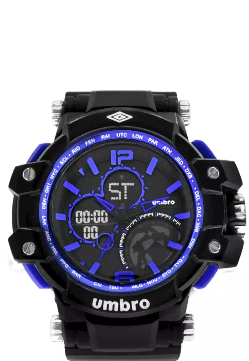 RELOJ DIGITAL ANÁLOGO NEGRO UMBRO